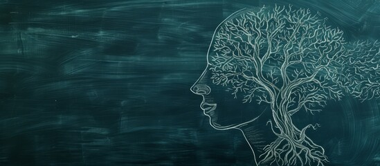 A mind map for personal growth drawn with chalk on a blackboard.
