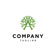 Letter A Tree leaf logo icon vector template.eps