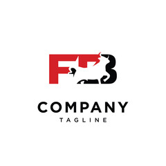 Letter F B bull logo icon vector template.eps