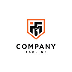 Obraz premium Letter M F Shield logo icon vector template.eps