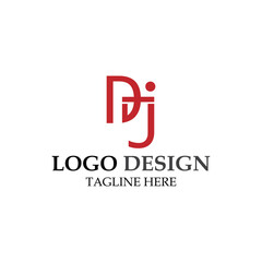 vector design elements for your company logo, letter dj logo. modern logo design, business corporate template. dj monogram logo.