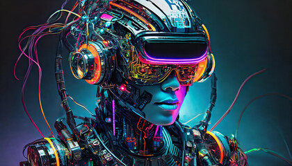 未来のサイボーグ戦士　AI画像　ジェネレーティブ AI