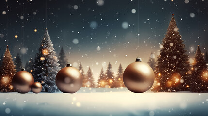 Naklejka premium Luxurious shiny Christmas ball decoration, Christmas and New Year ornaments background