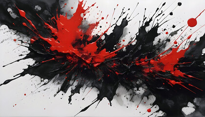 Red black ink splash abstract background. Creative Blurred Effect Trend Design