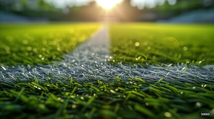 textured soccer game field - center, midfield : Generative AI