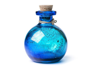 blue potion, front view, white background. Generative Ai.