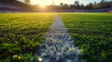textured soccer game field - center, midfield : Generative AI