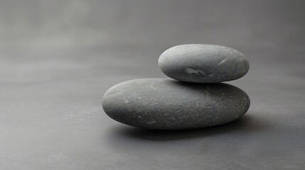 Fototapeta na wymiar Spa stones on the grey background. : Generative AI