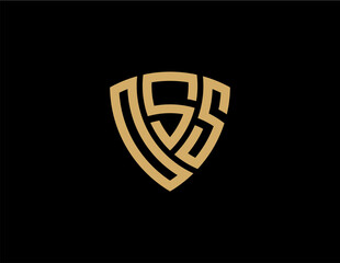 OSS creative letter shield logo design vector icon illustration