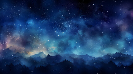 Fototapeta premium Mysterious star themed gradient background with countless twinkling stars