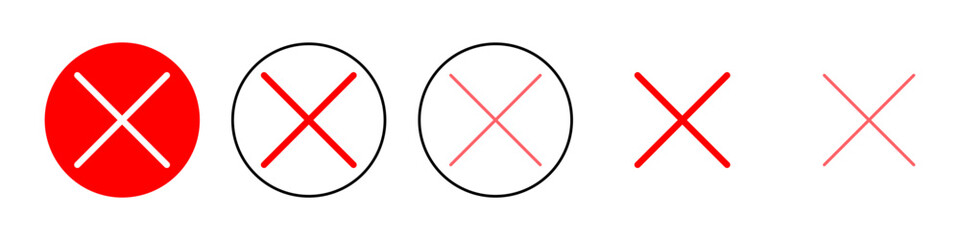 Obraz premium Close icon set illustration. Delete sign and symbol. cross sign