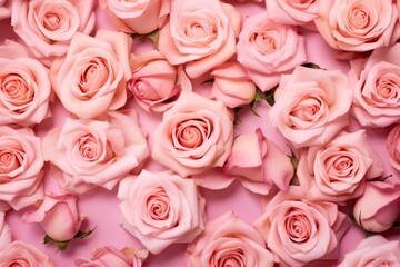Blush pink roses on soft background