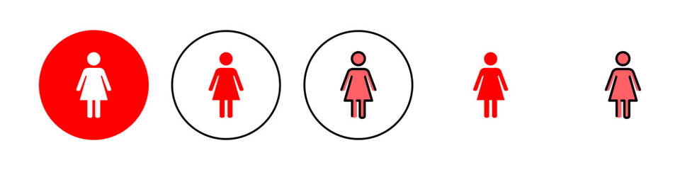 Female icon set illustration. woman sign and symbol