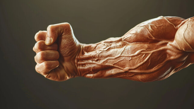 Close-up View of Persons Muscular Arm
