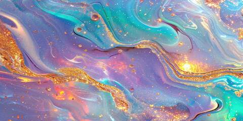 a rainbow color liquid,Closeup of colorful liquid substance with glitter suitable for party decorations, beauty products, backgrounds, and abstract designs. Vibrant and versatile.rainbow surface stone