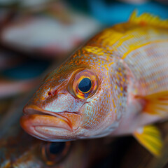 Close-Up of a Colorful Fish in High-Resolution