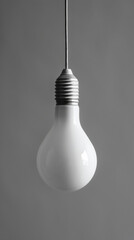 White Light Bulb Hanging From Ceiling in Modern Interior
