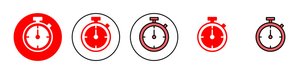 stopwatch icon set illustration. Timer sign and symbol. Countdown icon. Period of time
