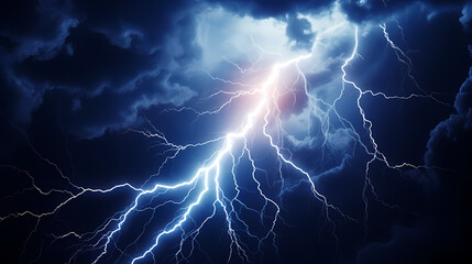Lightning storm over natural landscape