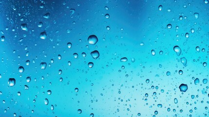 Water drops on a blue background texture, adding depth and intrigue, Ai Generated.