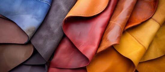 Producing leather furniture using differently colored natural leather.