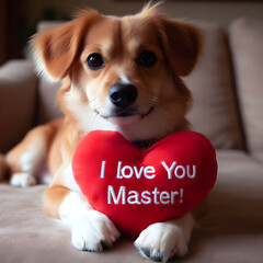 Valentine's Day, Puppy&rsquo;s Valentine - AI Generated Illustration, Realistic