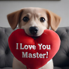 Valentine's Day, Puppy&rsquo;s Valentine dog- AI Generated Illustration, Realistic