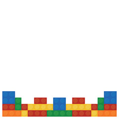 Fototapeta premium Lego Border Footer Blocks