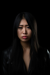 Sad Asian Woman, Studio Shot, Generative AI