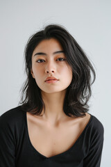 Sad Asian Woman, Studio Shot, Generative AI