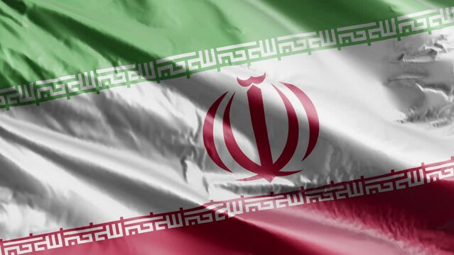 Iran flag background realistic waving in the wind 4K video, for Independence Day or Anthem (Perfect Loop)
