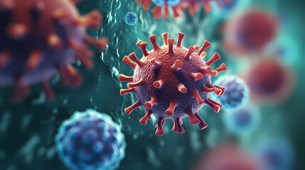 Various shapes of bacteria, probiotics on light background, macro shot of different types of bacteria