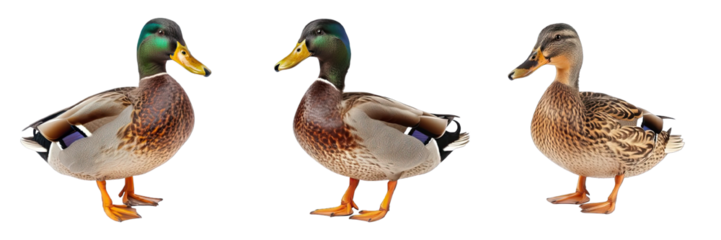 Collection of PNG. Duck isolated on a transparent background.