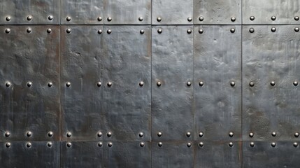 a riveted piece of old metal sheet. Metal background - Powered by Adobe