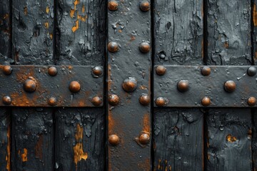 a riveted piece of old metal sheet. Metal background