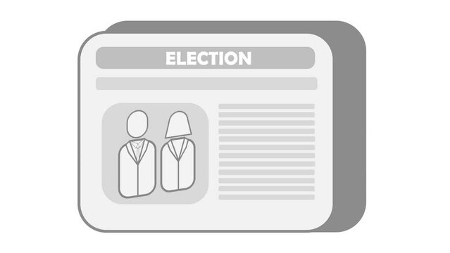 Election Day animated illustration with a piece of newspaper about election news animation