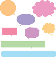 set of colorful speech bubbles