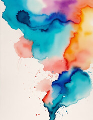 Colorful watercolor abstract painting.