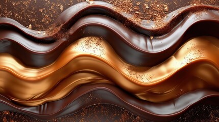 Wallpaper abstract background liquid chocolate color.