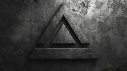 Black concrete wallpaper and triangles. Elegant abstract background.