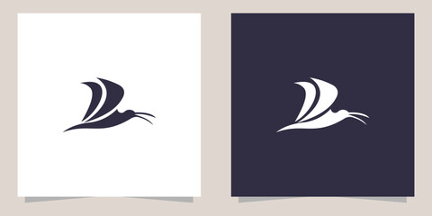 stork logo design vector