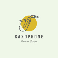 saxophone line art musical instrument design logo minimalist illustration creative