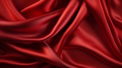Smooth and luxurious red silk fabric, creating an elegant and sensuous texture perfect for backgrounds.