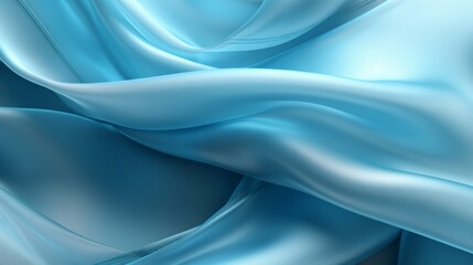 A close-up of flowing blue satin fabric with a luxurious smooth texture, perfect for elegant background use.