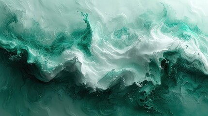 Wallpaper abstract paint background, white and green accent.