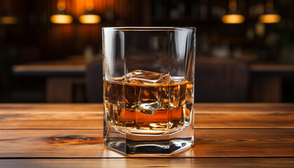 Luxury bar, elegant men, drinking whiskey, celebrating in style generated by AI