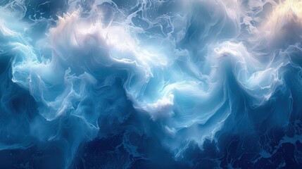 Obraz premium Wallpaper abstract paint background, cyan and white accent, creative background.