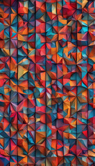 Vibrant. Geometric. Background. Colorful. Abstract. Pattern. Design. Shapes. Modern. Energetic. Dynamic. Bright. Graphic. Contemporary. Vivid. Artistic. Bold. Decorative. Wallpaper. AI Generated.