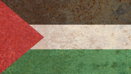 Fototapeta premium Rusty iron Palestine national country flag vector
