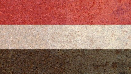 Fototapeta premium Rusty iron Yemen national country flag vector